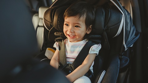 sillitas de coche - niña instalada en su sistema de retención homologado